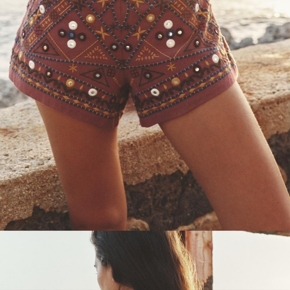 Globally-Inspired Mirror and Embroidery Shorts - Picture 3 of 3